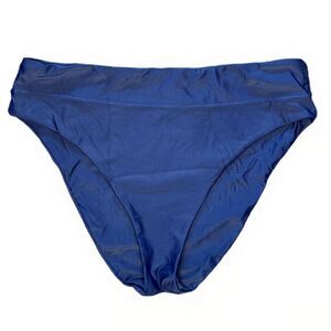 Tori Praver Swimwear Seafoam Navy High Waisted Bikini Bottoms